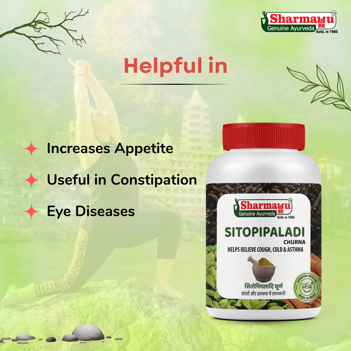 Sharmayu Sitopaladi Churna – Herbal Relief for Cough, Cold & Asthma (100g)