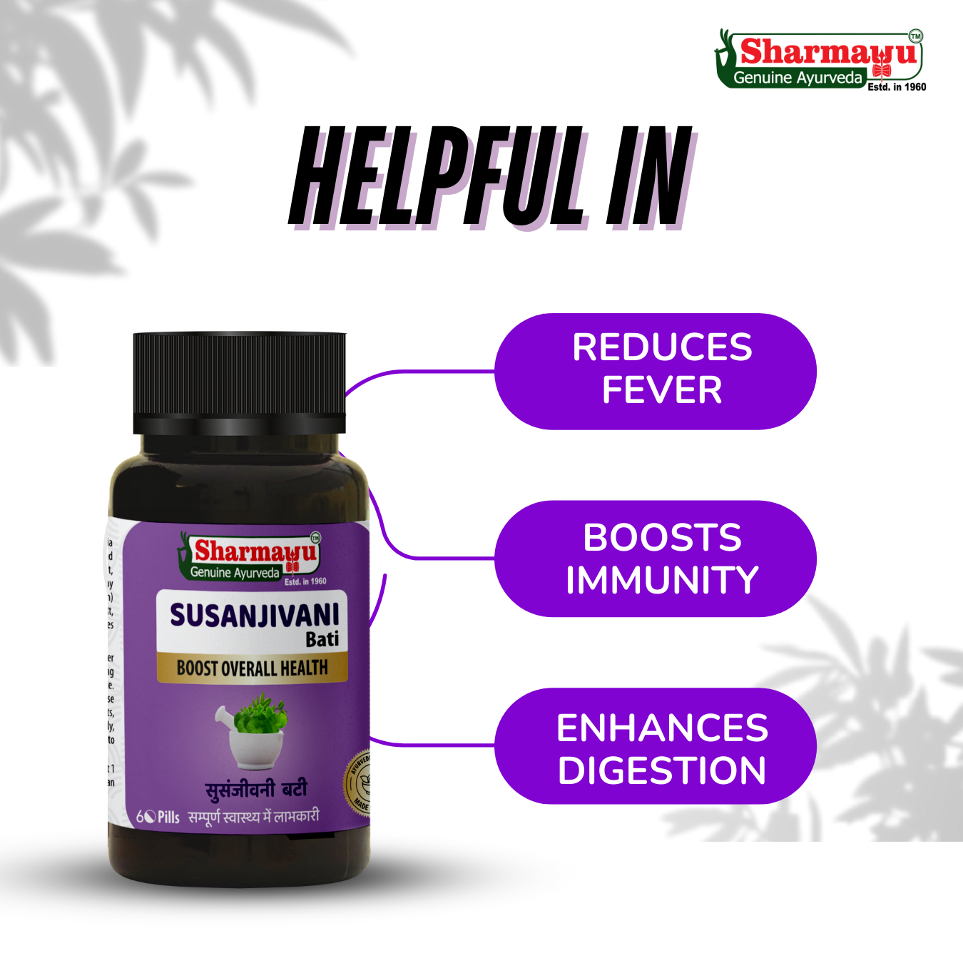 Sharmayu Susanjivani Bati (Sanjivani Bati) – Ayurvedic Fever Relief & Immunity Booster (60 Pills)