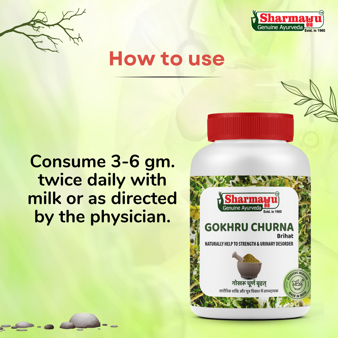 Sharmayu Gokhru Churna Brihat – Ayurvedic Remedy for Strength & Urinary Health