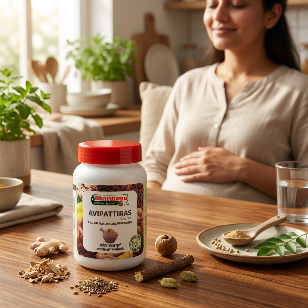 Sharmayu Avipattiras Churna (Avipattikar Churna) – Ayurvedic Remedy for Digestive Health & Hyperacidity 100 GM