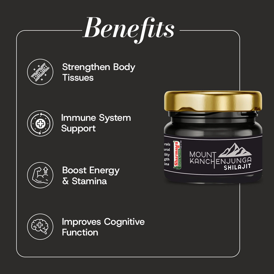 Sharmayu Father's Day Special Combo (Pack of 4) | Mount Kanchenjunga Shilajit 20 g + Shilajit Swarna Shakti Ras 200 g + Swarna Vita Rasayanam 500 g + Shaktipunj Tablets