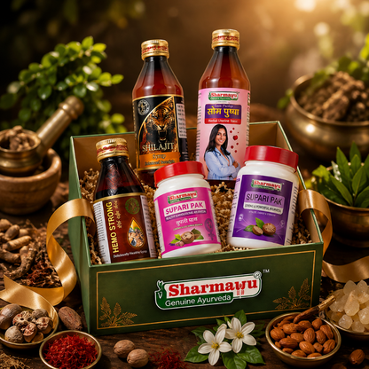 Mother's Day Hamper - Hemo Strong 200 ml + Shilajit Syrup 200 ml + Som Pushpa 200 ml + Supari Pak Strong 100 gm Supari Pak 250 gm +