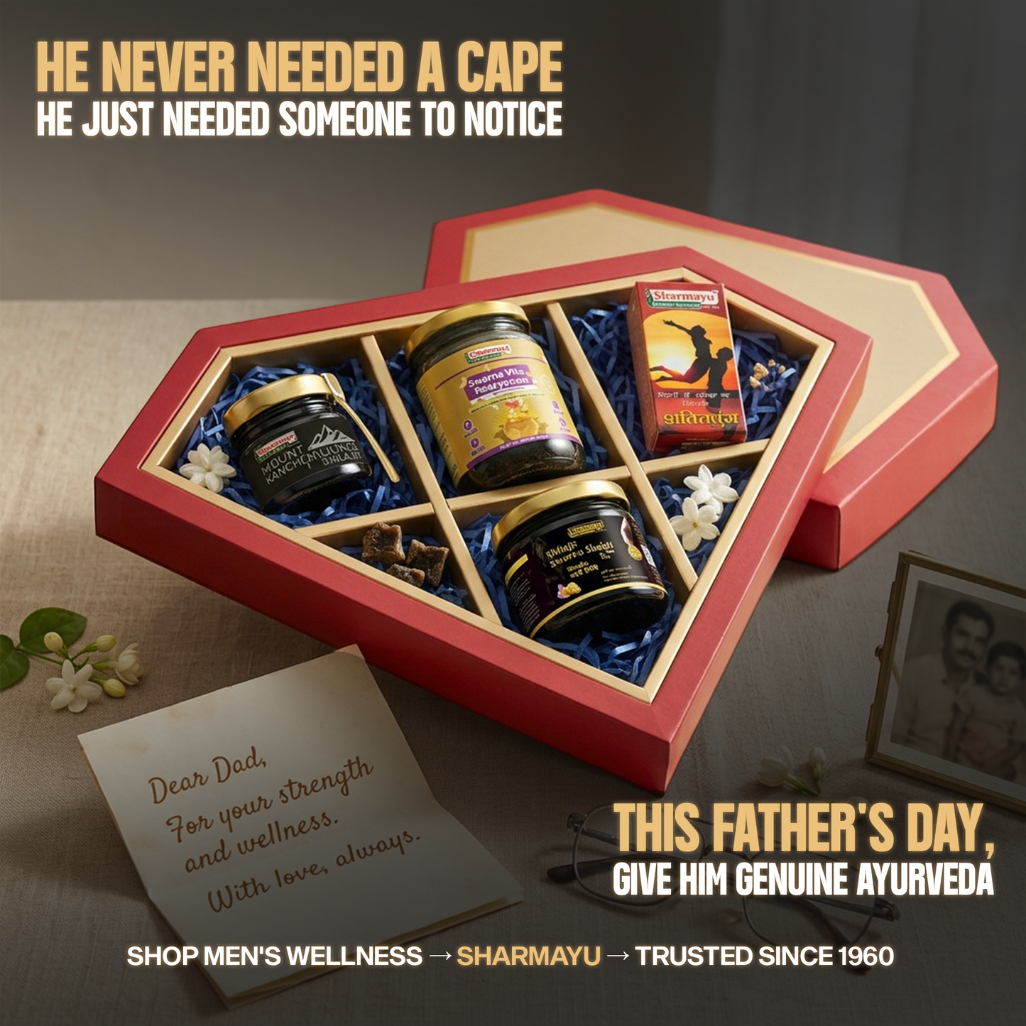 Sharmayu Father's Day Special Combo (Pack of 4) | Mount Kanchenjunga Shilajit 20 g + Shilajit Swarna Shakti Ras 200 g + Swarna Vita Rasayanam 500 g + Shaktipunj Tablets