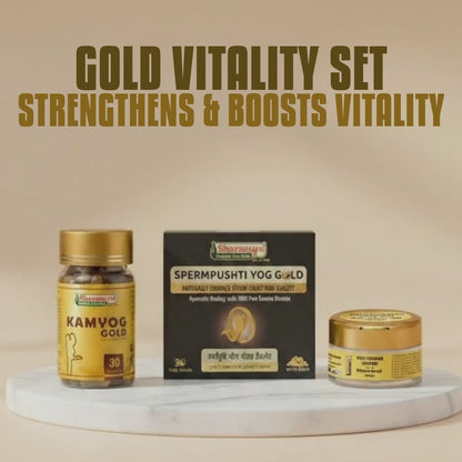 Kam Yog Gold (30 Cap) + V Stambhan Ghan Bati (25 Tab) + S Pushti Gold Capsule (30 Tab)