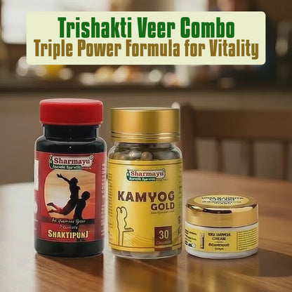 V Stambhan Ghan Bati (25 Tab) + Kamyog Gold (30 Cap) + Shaktipunj (80 Tab)